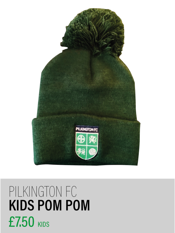 Kids dark green pom pom hat