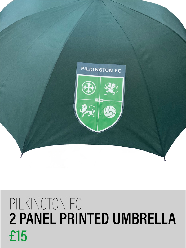 Green umbrella with 2 panel printed logo